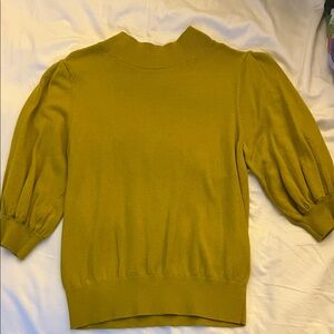 Leith Chartreuse Bubble Sleeve Sweater